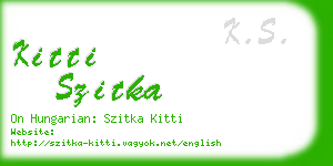 kitti szitka business card